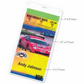 Vertical Vinyl Three Pocket Name Tag Holder w/ Slot (4"x8")